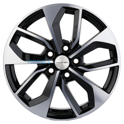 Khomen Wheels 7x17/5x112 ET43 D57,1 KHW1703 (Tiguan) Black-FP