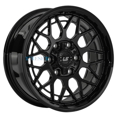 LS Forged 8x17/6x139,7 ET20 D106,1 LS FG52 BK (конус, Колпак+лого)