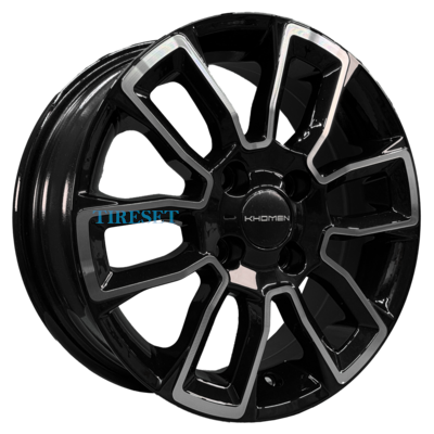Диски Khomen Wheels 5,5x14/4x100 ET38 D67,1 KHW1406 (Accent/Getz/i20) Black-FP на tireset.ru