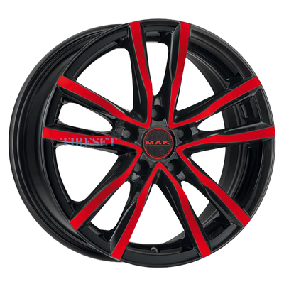 Диски MAK 7x17/5x114,3 ET40 D76 Milano Black Red Face на tireset.ru