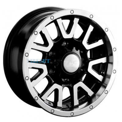LS 7x15/6x139,7 ET10 D106,1 1288 BKF (конус, Колпак+лого)