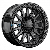 LS FlowForming 9x18/5x150 ET25 D110,1 RC90 BK (конус, Колпак+лого)